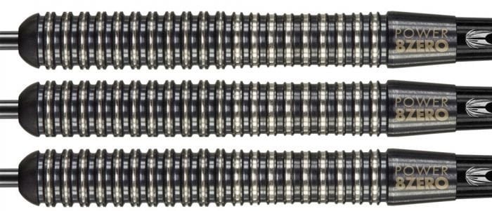 Phil Taylor Power 8ZERO Black Titanium 80% S1 Steel Tip Darts