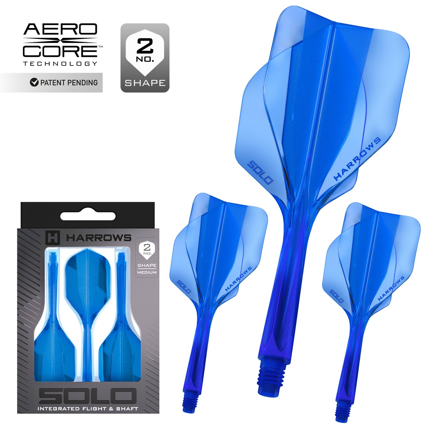 Harrows Solo Blue NO2 - Dart Flights