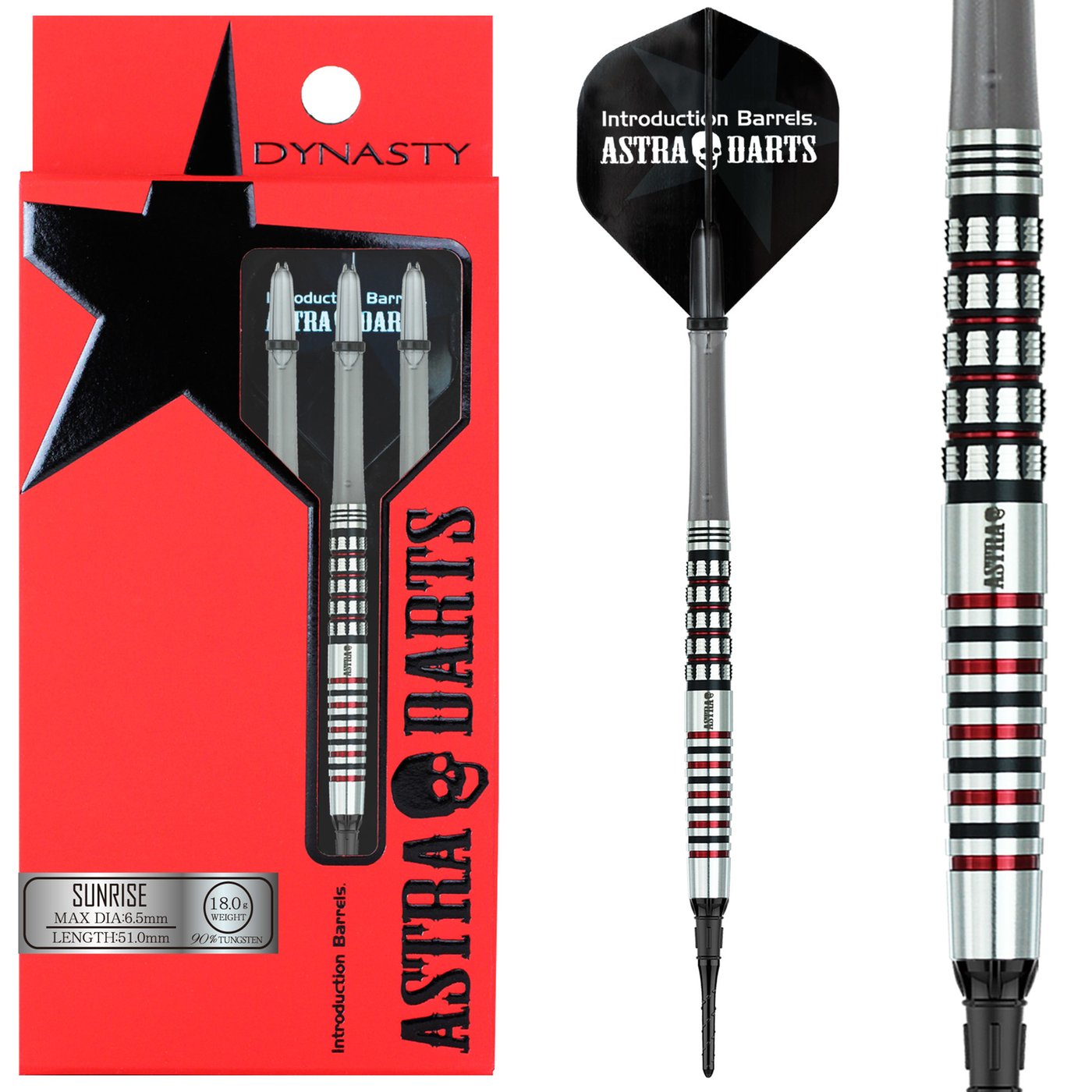 Dynasty Astra Redstar Sunrise 90% Soft Tip Darts