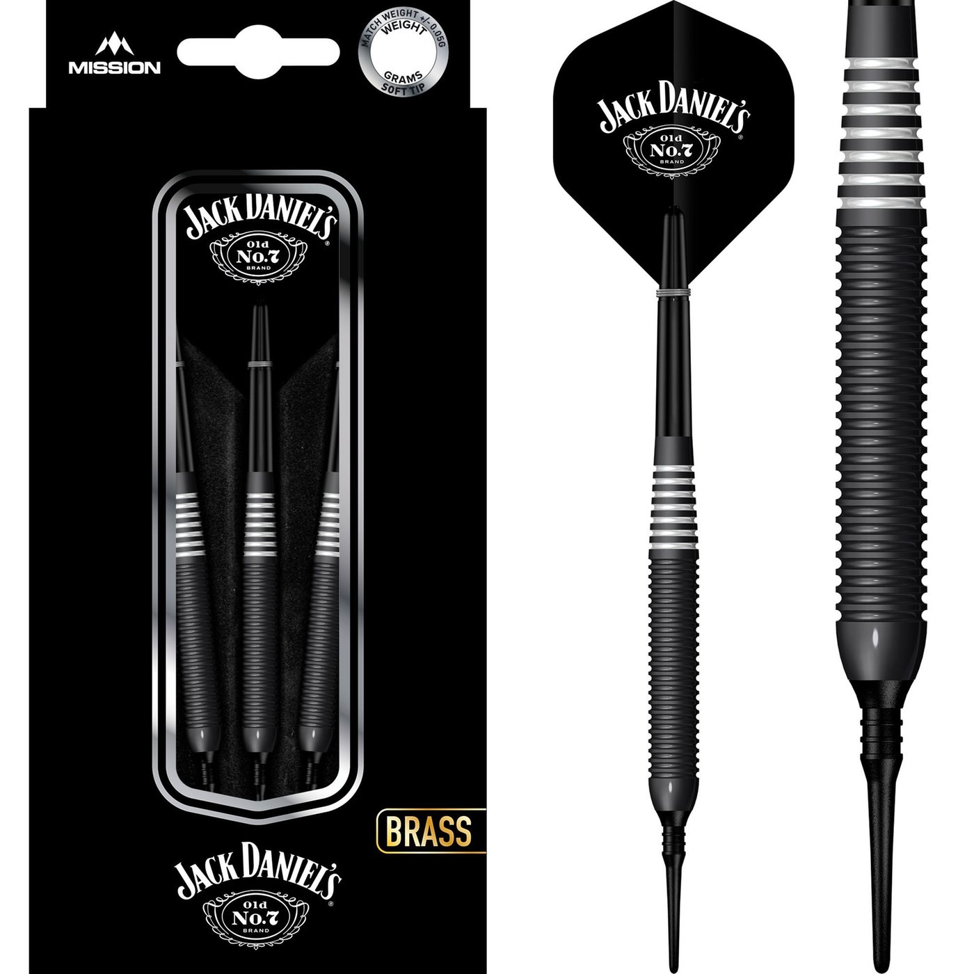 [Tweedekans] Jack Daniels Brass - Soft Tip Darts-19gram