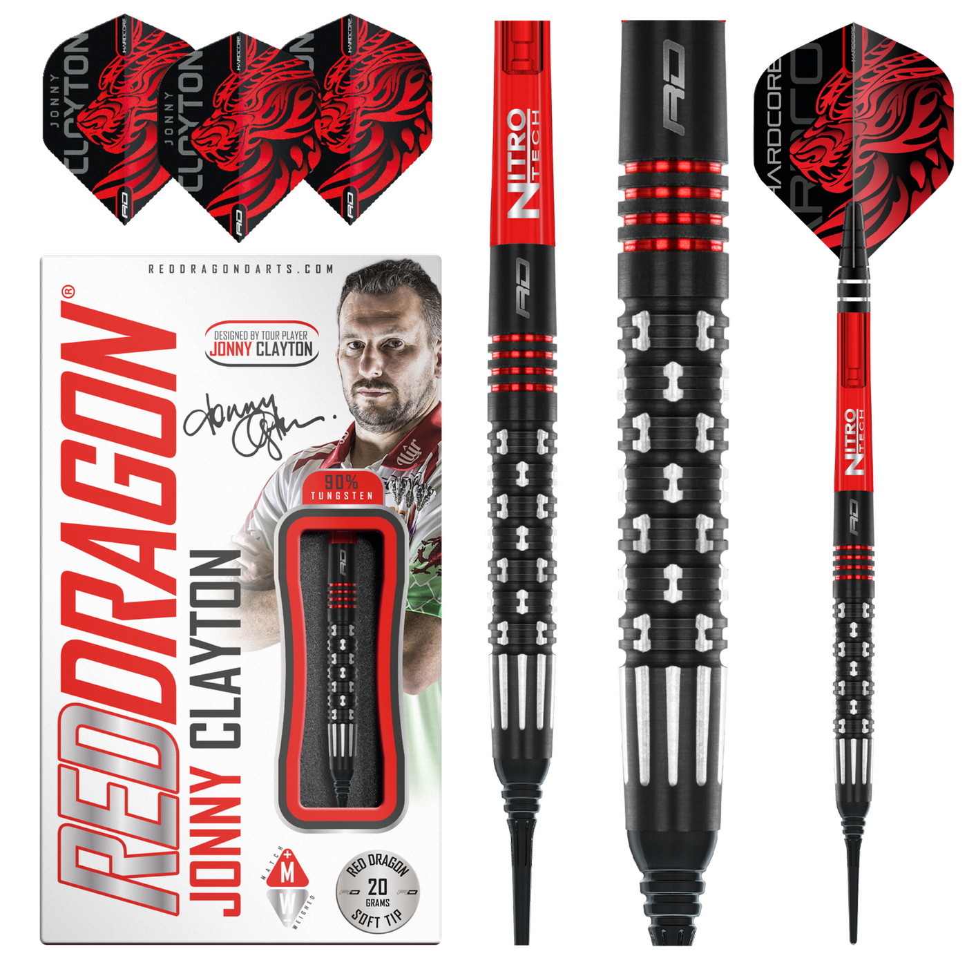Red Dragon Jonny Clayton Premier League SE 90% Soft Tip Darts