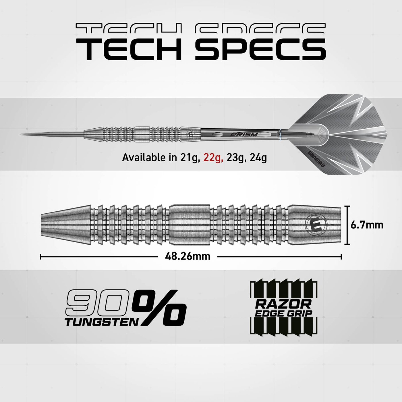 Winmau Tuscan Silver 90% Steel Tip Darts - Dartshopper