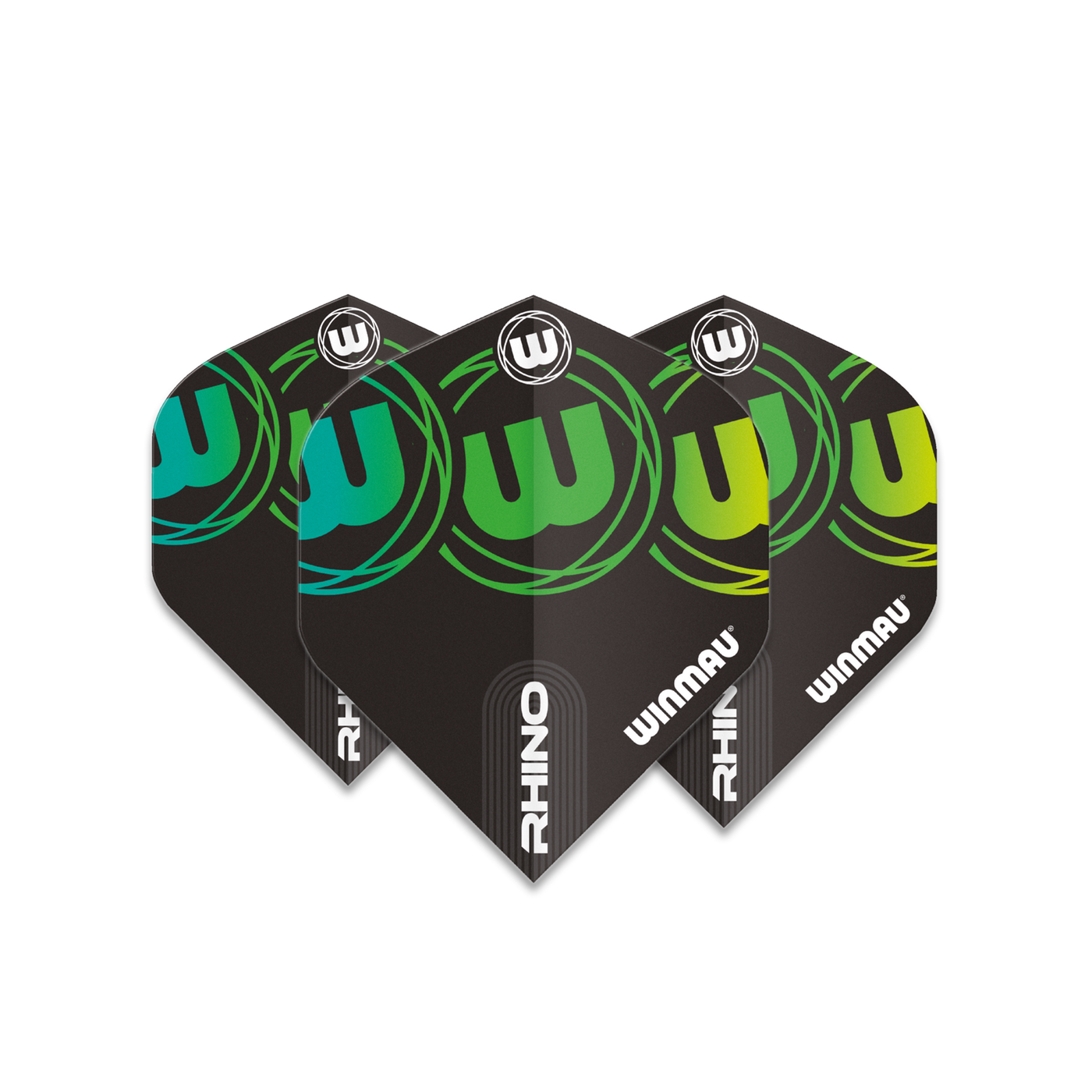 Winmau Rhino Extra Thick Logo Gradient Green V2 Darts Flights