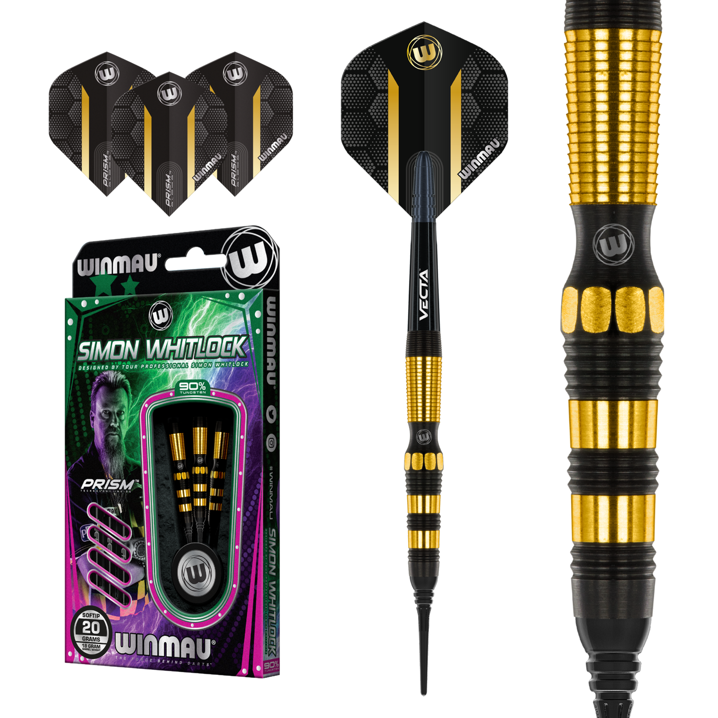 [Tweedekans] Winmau Simon Whitlock Dynamic Edge SE 90% - Soft Tip Darts-20gram