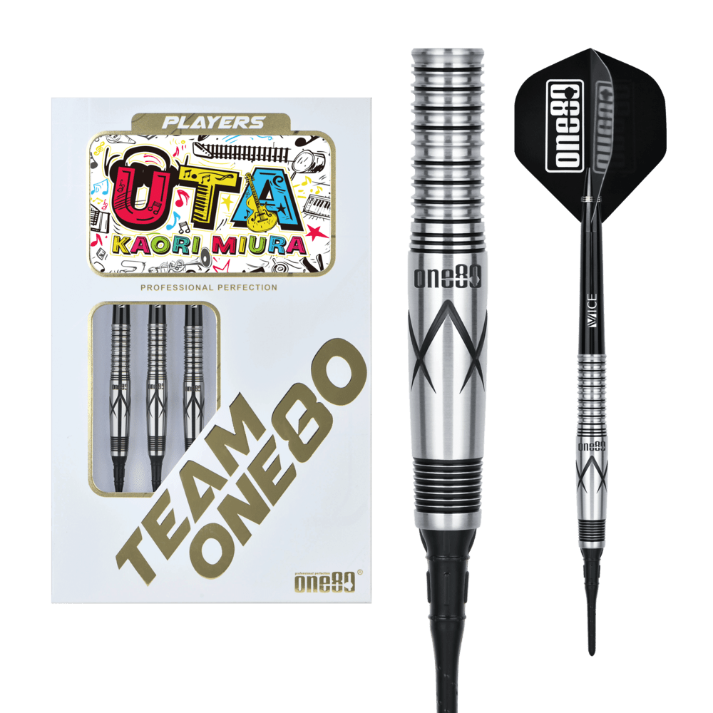 ONE80 Kaori Miura Black 90% Soft Tip Darts