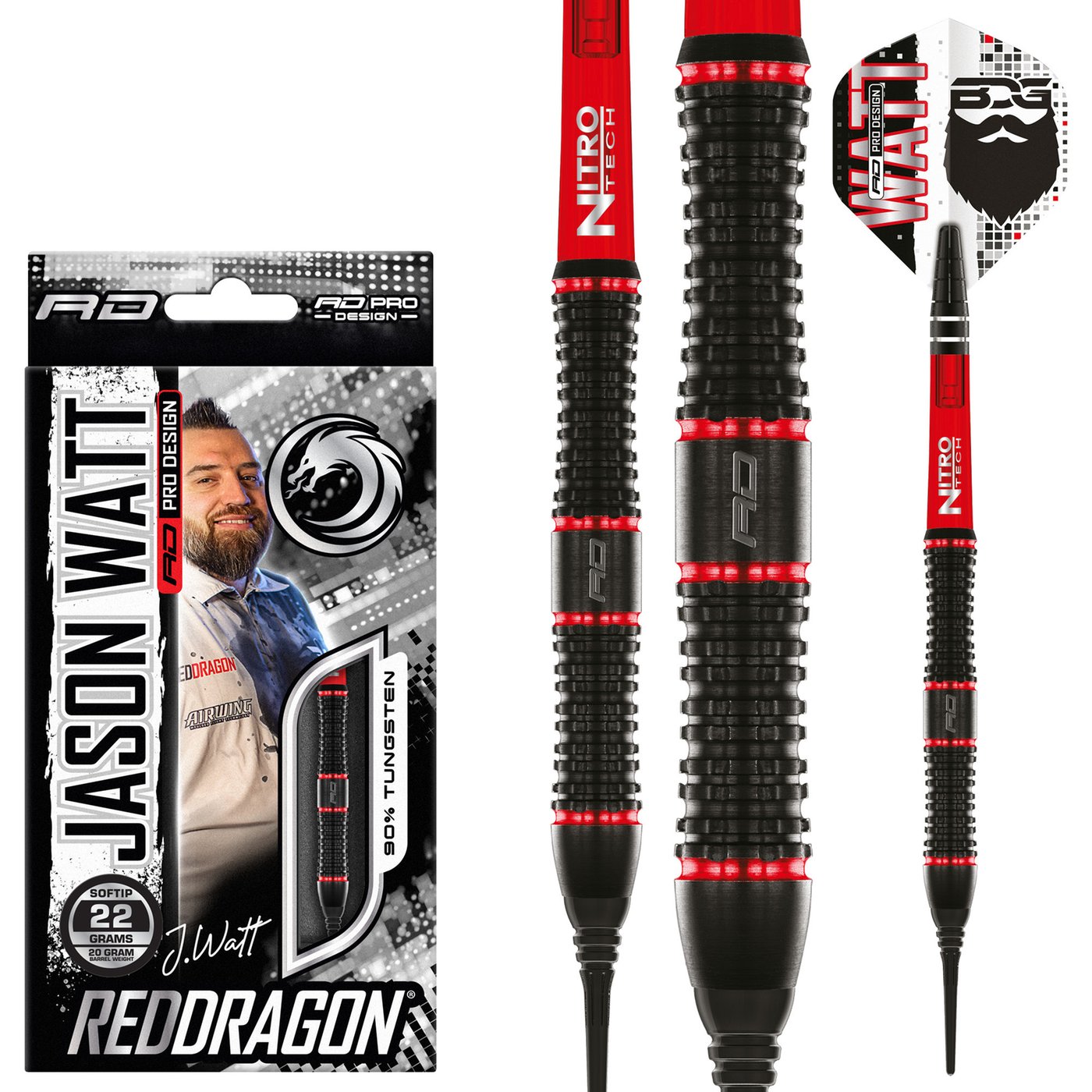 Red Dragon Jason Watt 90% Soft Tip Darts