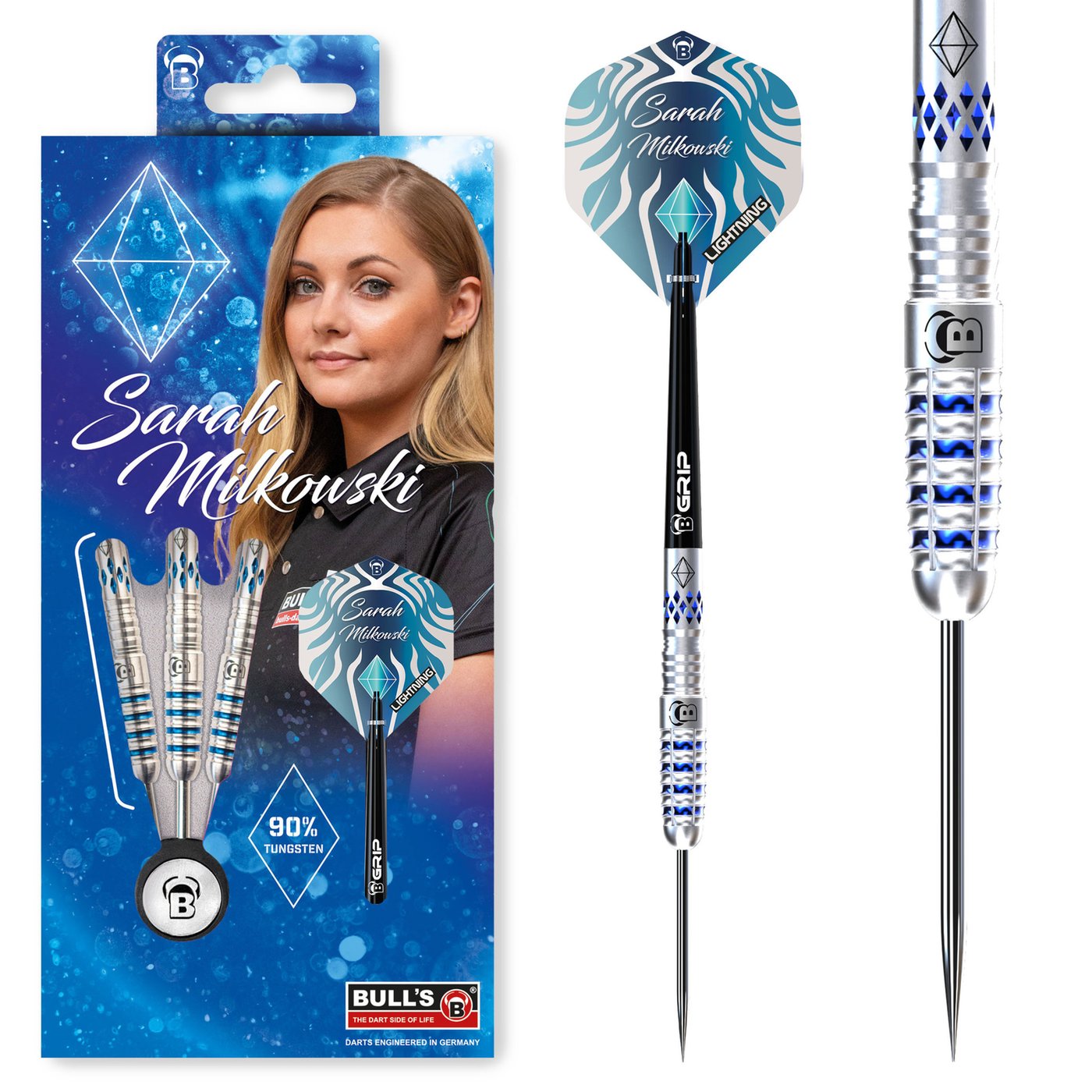 BULL'S Sarah Milkowski 90% - Steel Tip Darts