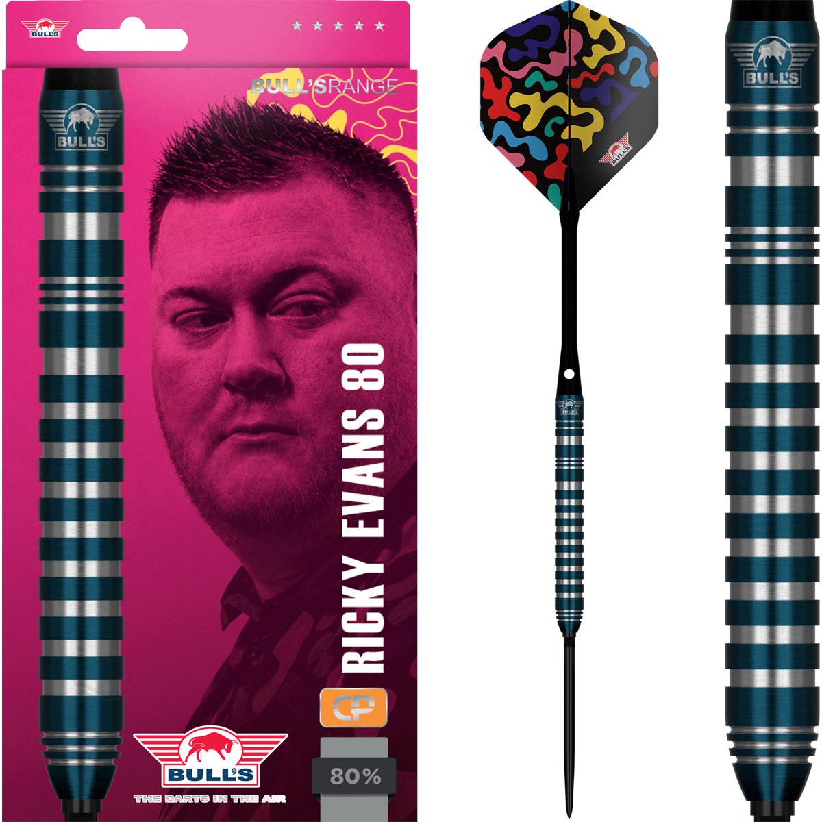 Bull's Ricky Evans Blue Convertible Point 80% - Steel Tip Darts