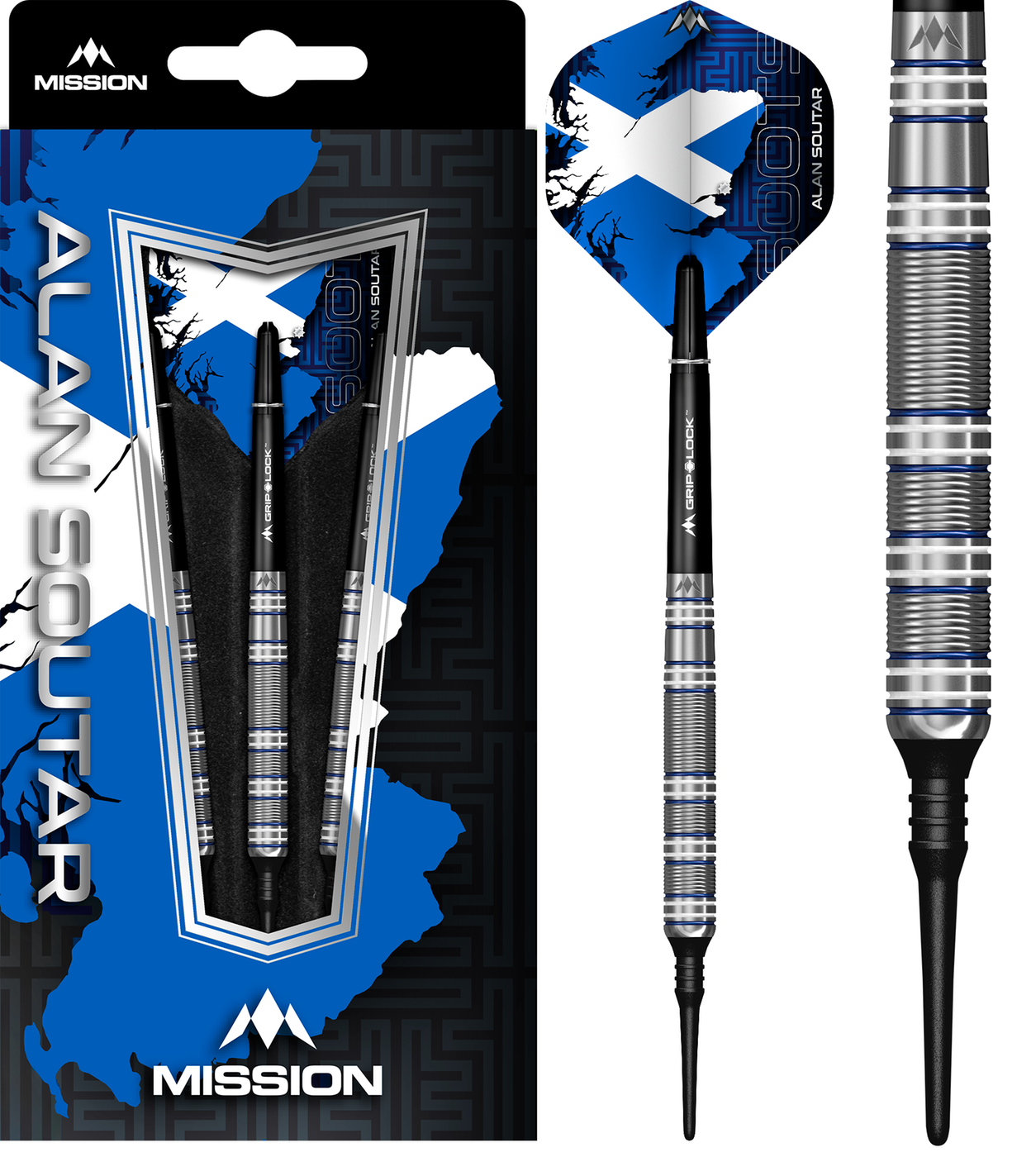 [Tweedekans] Mission Alan Soutar Blue & White 90%-Soft Tip Darts-22gram