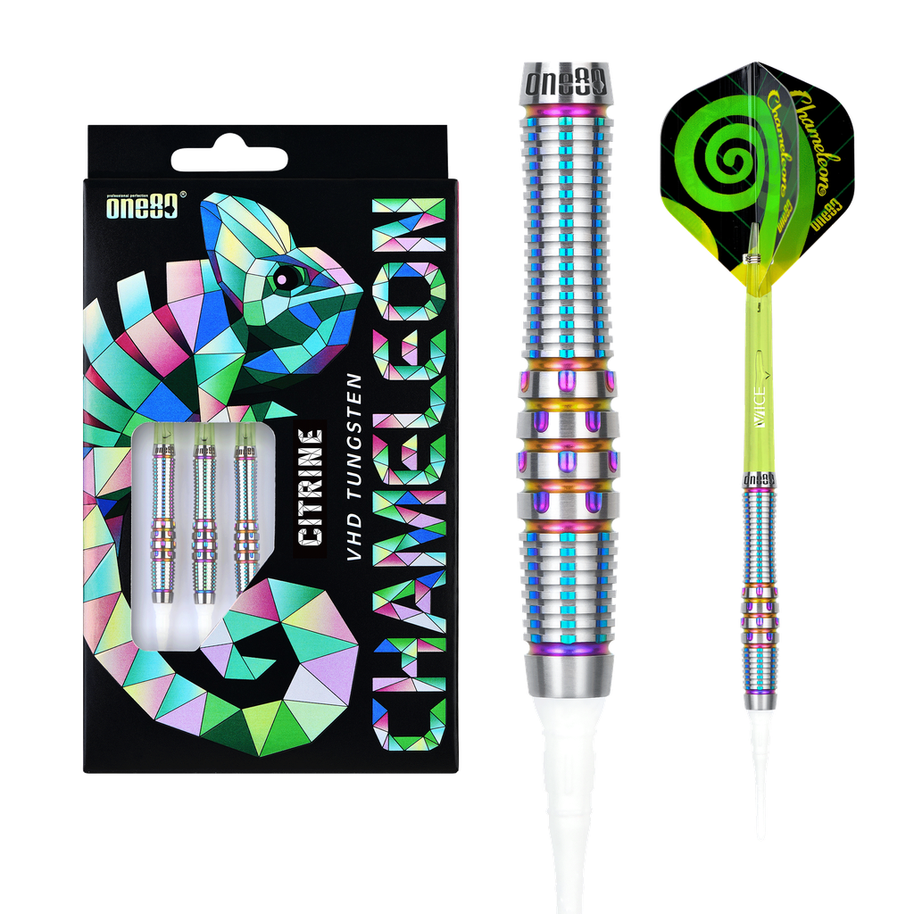 ONE80 Chameleon Citrine 90% Soft Tip Darts