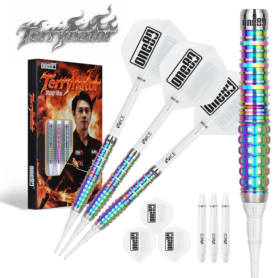 ONE80 Terry Tan Signature Rainbow 90% - Soft Tip Darts
