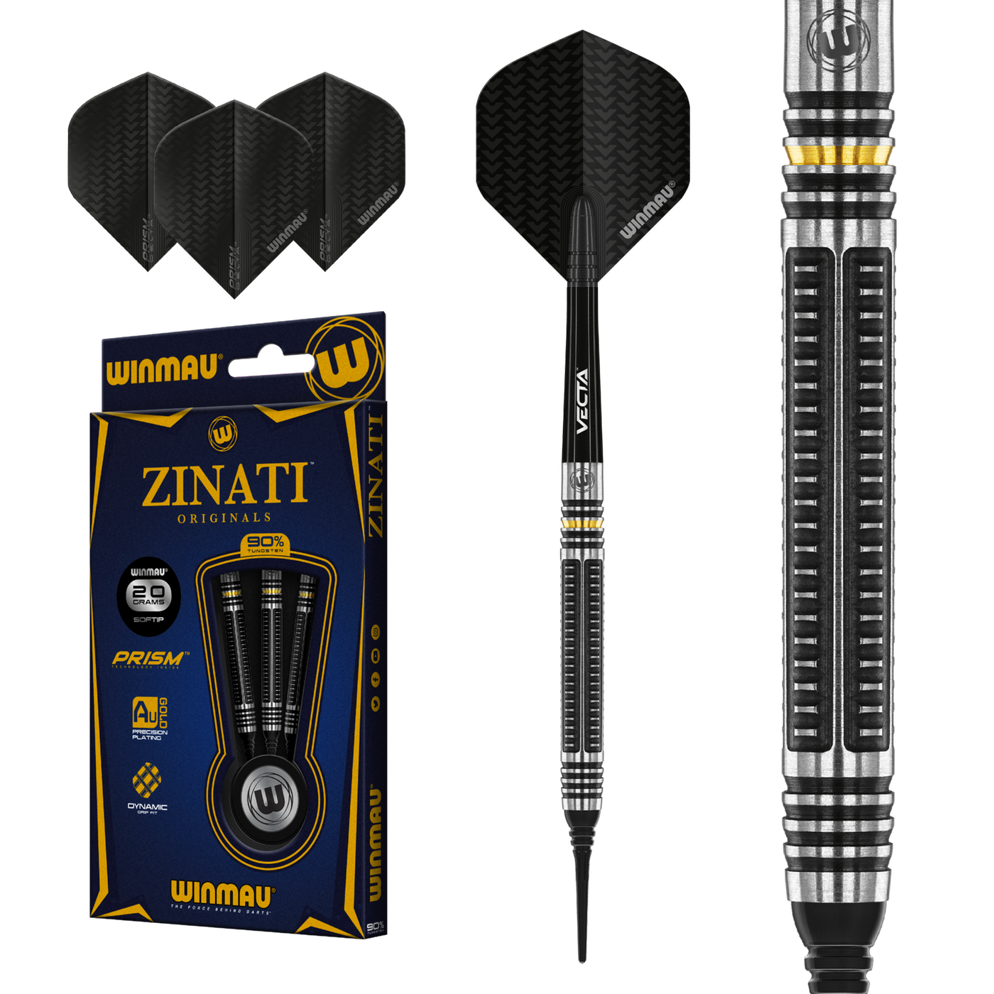 [Deuxième chance] Winmau Zinati 90% Soft Tip 20g - Fléchettes pointe Plastique