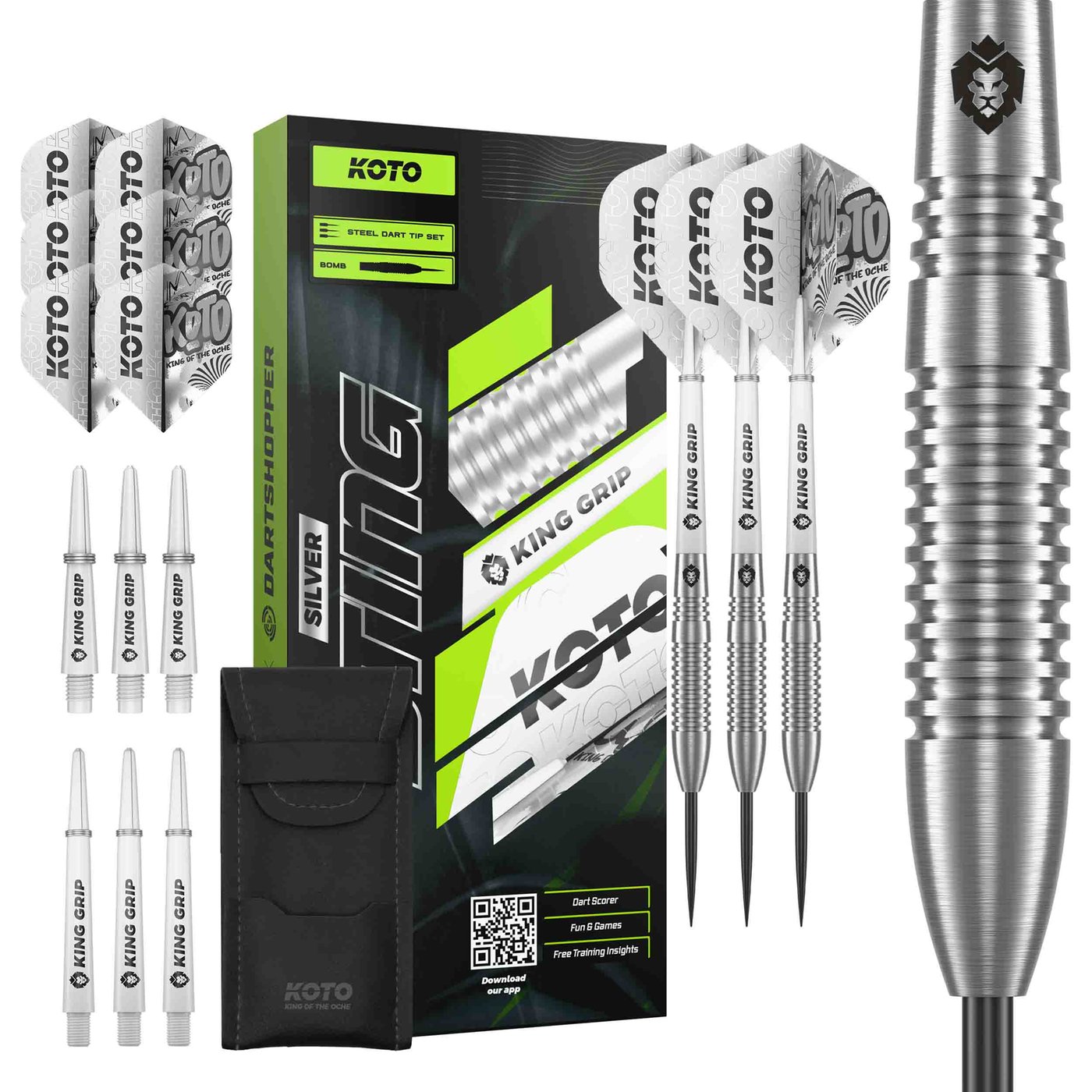 KOTO Sting Silver Bomb 90% - Fléchettes pointe Acier