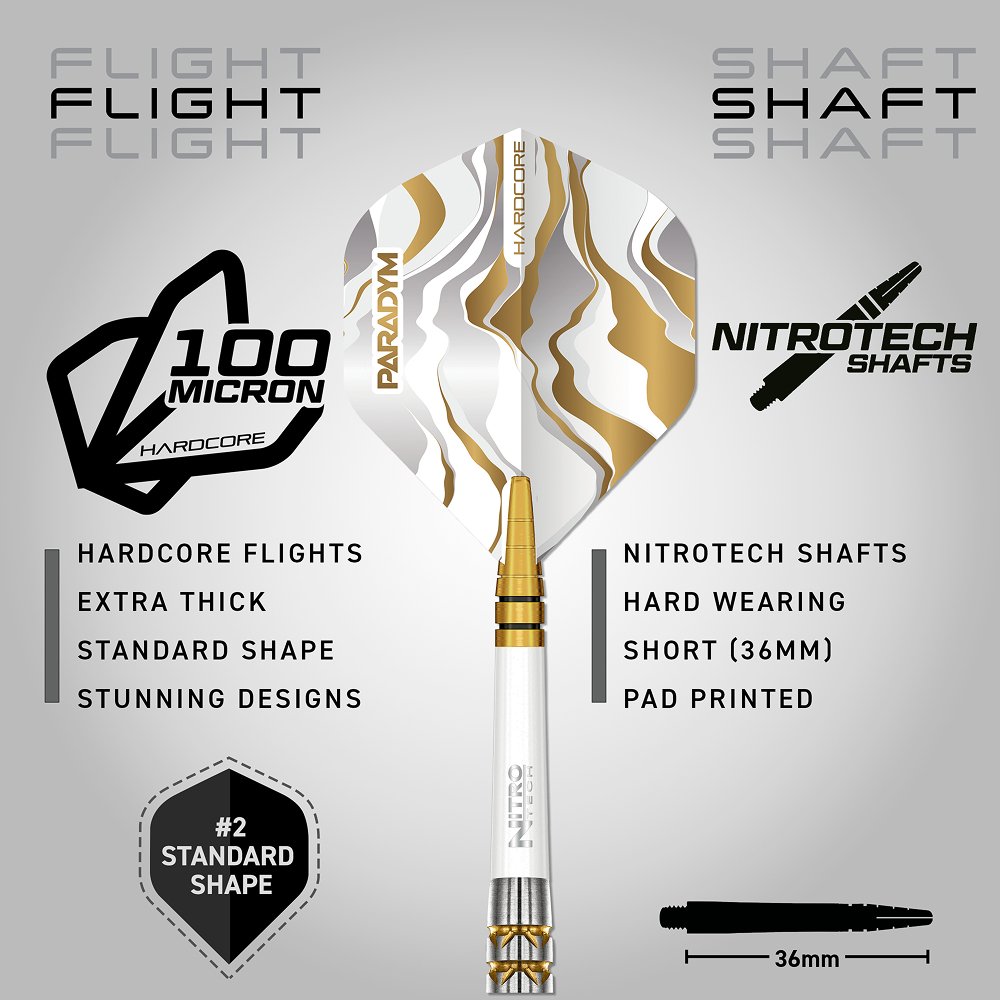 Red Dragon Paradym Gold Parallel 90% - Steel Tip Darts