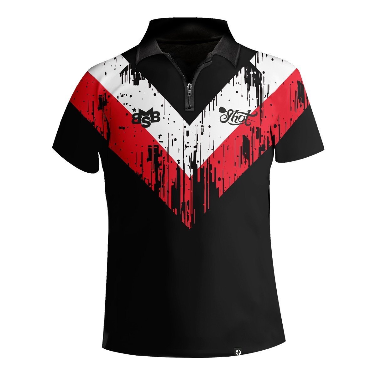 Shot Michael Smith White Strip Polo Camiseta de Dardos