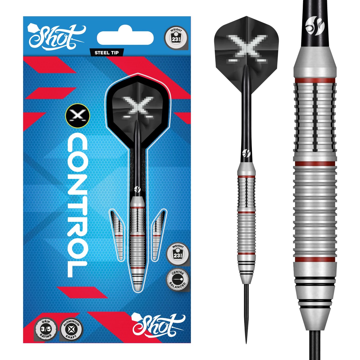 Shot X-Control Brass - Steel Tip Darts
