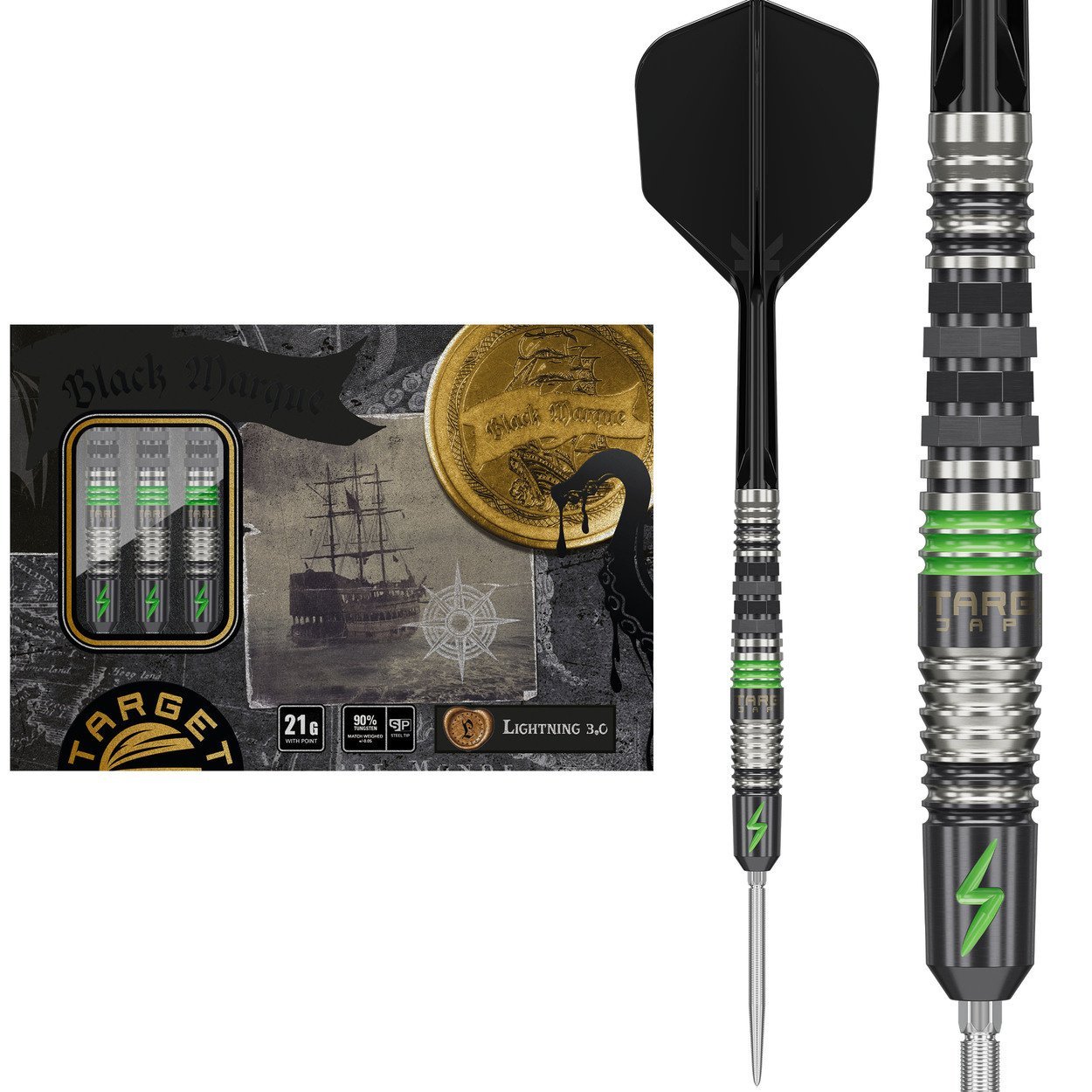 Target Japan Black Marque Lightning 3.0 Swiss Point 90% Darts