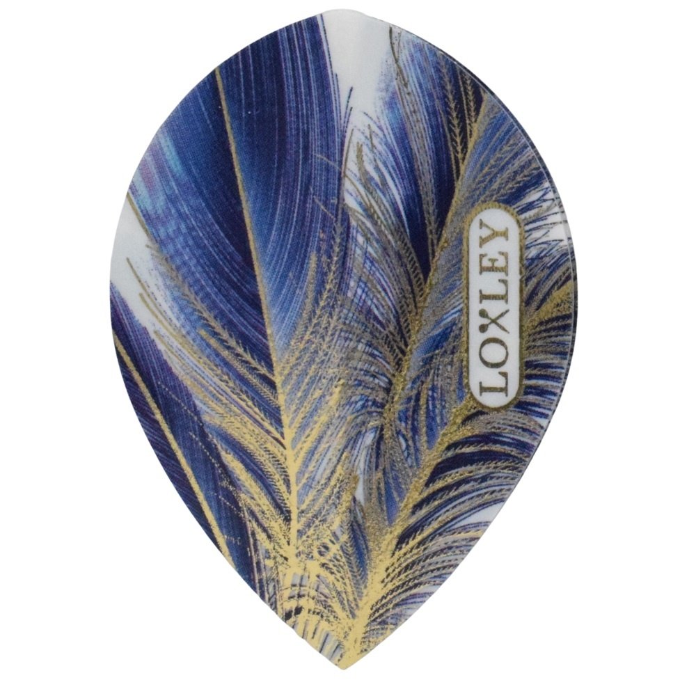 Loxley Feather Blue & Gold Pear Darts Flights