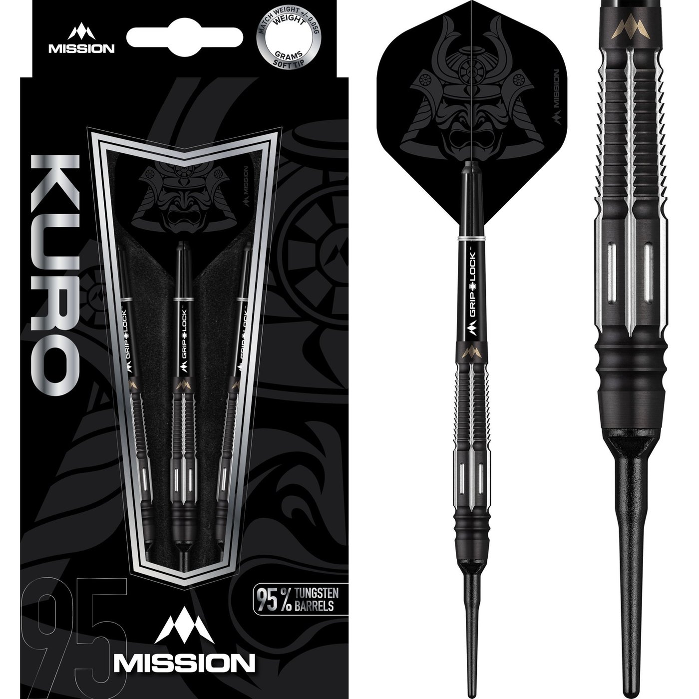 Mission Kuro Black M4 95% - Soft Tip Darts