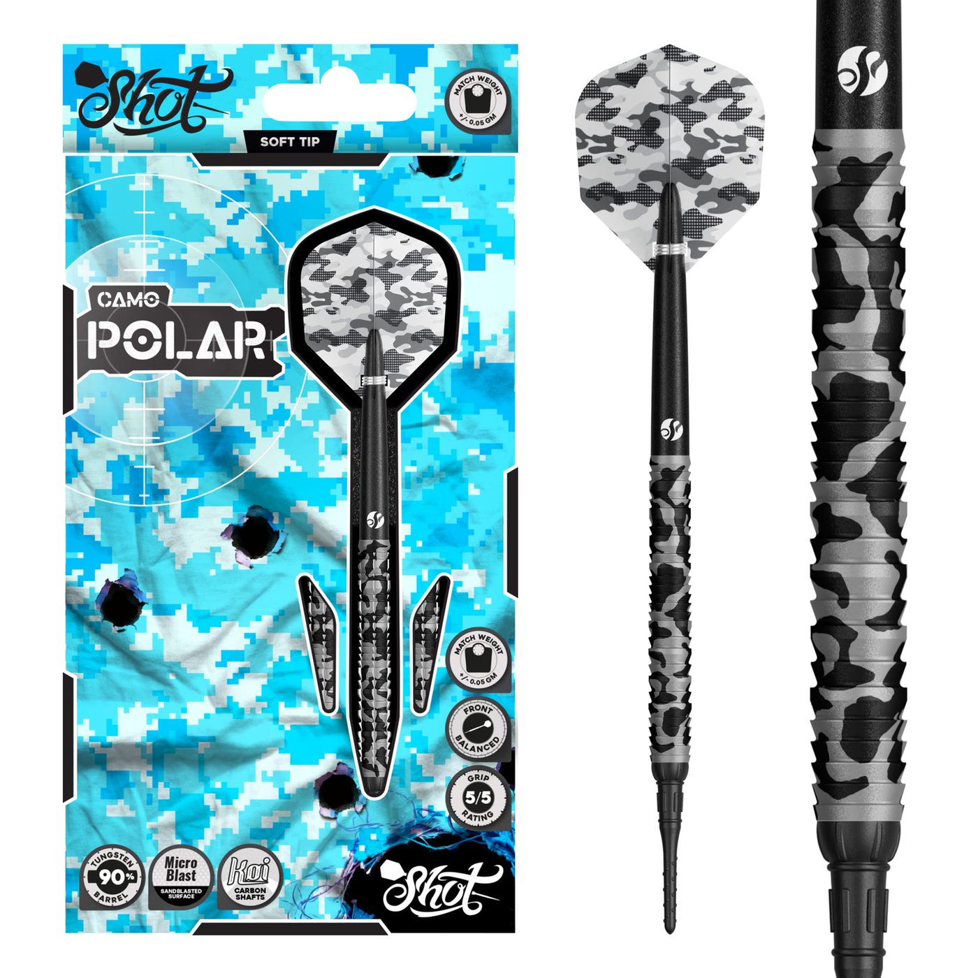 Shot Camo Polar 90% - Šipky Soft