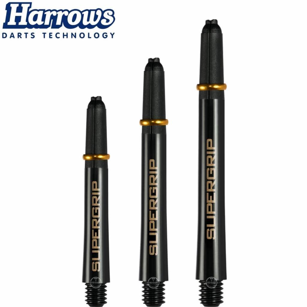 Harrows Supergrip Black and Gold Darts Shafts