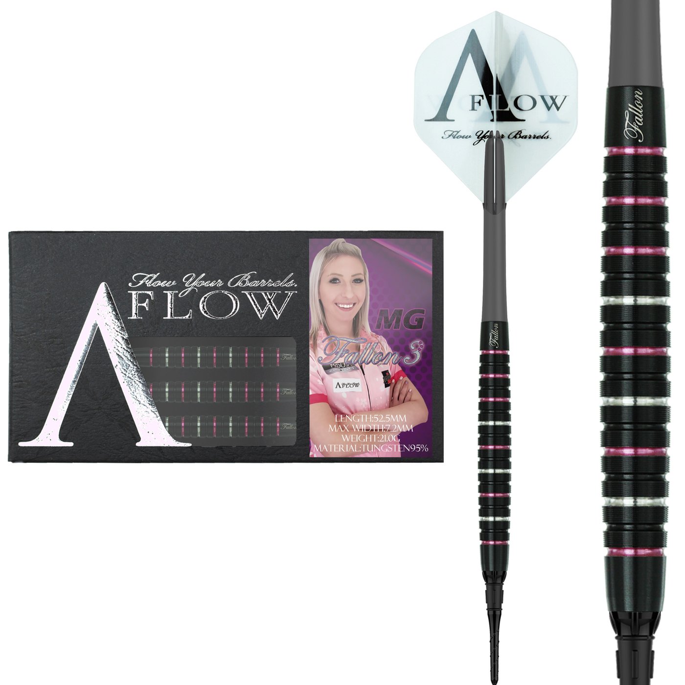 Dynasty A-FLOW Fallon Sherrock - Fallon 3 MG Pink 95% - Soft Tip