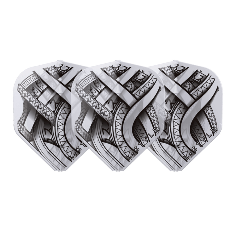 L-Style EZ L1 Mike de Decker Type A Black Clear White Darts Flights