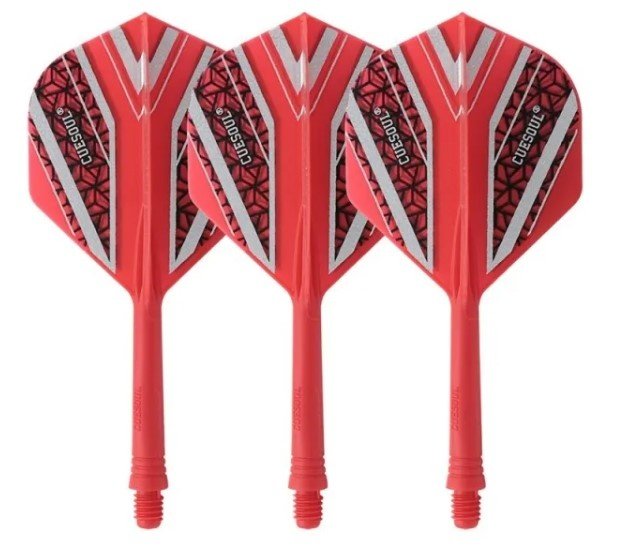 Cuesoul - Tero Flight System AK5 Rost Black Pattern - Red Standard Darts Flights