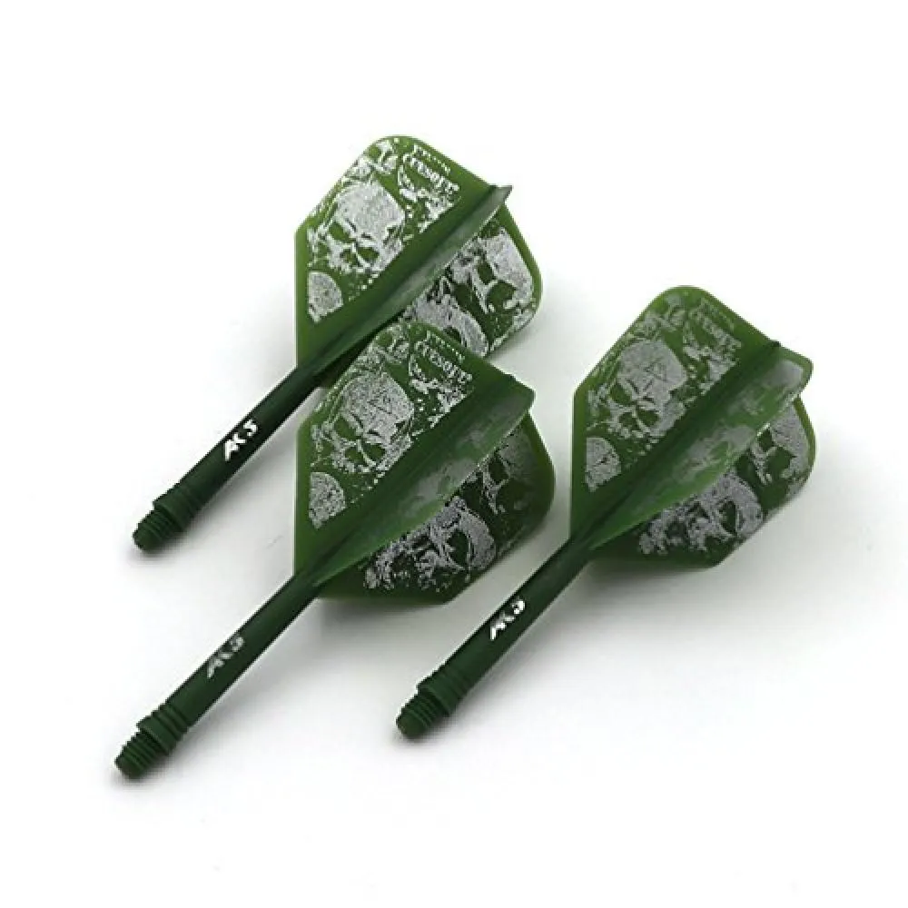 Cuesoul - ROST Integrated Flights - Skeleton Green Shape - Dart Flights