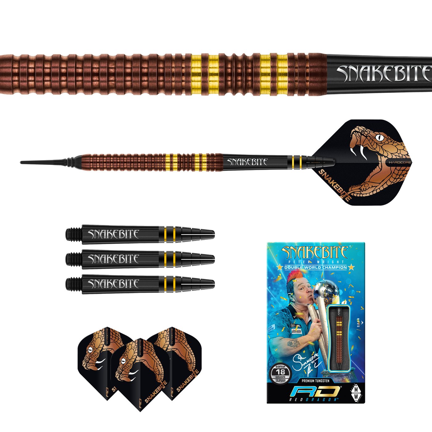 Red Dragon Peter Wright Copper Fusion 90% Soft Tip Darts