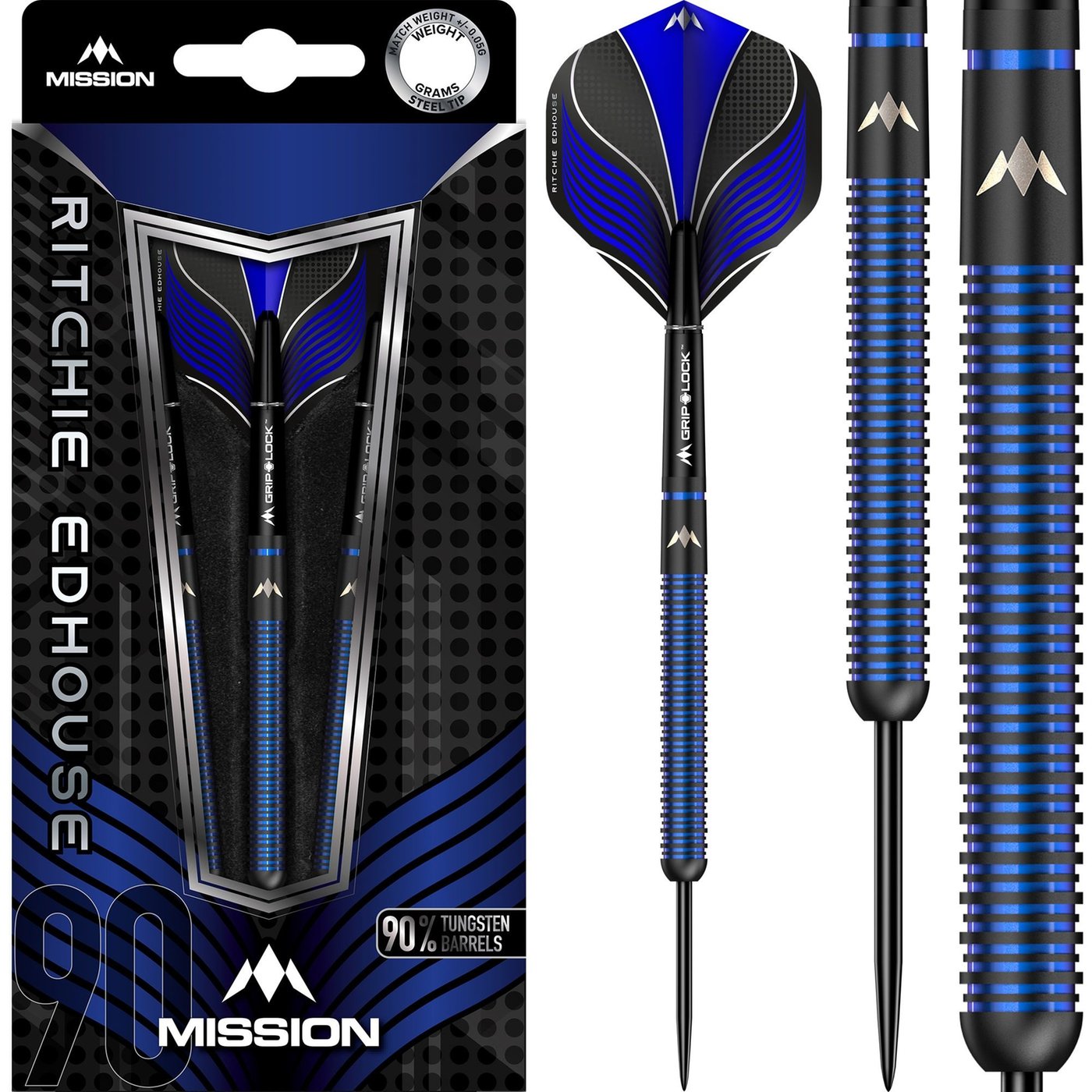 Dardos Mission Ritchie Edhouse Black Titanium 90% Punta de Acero