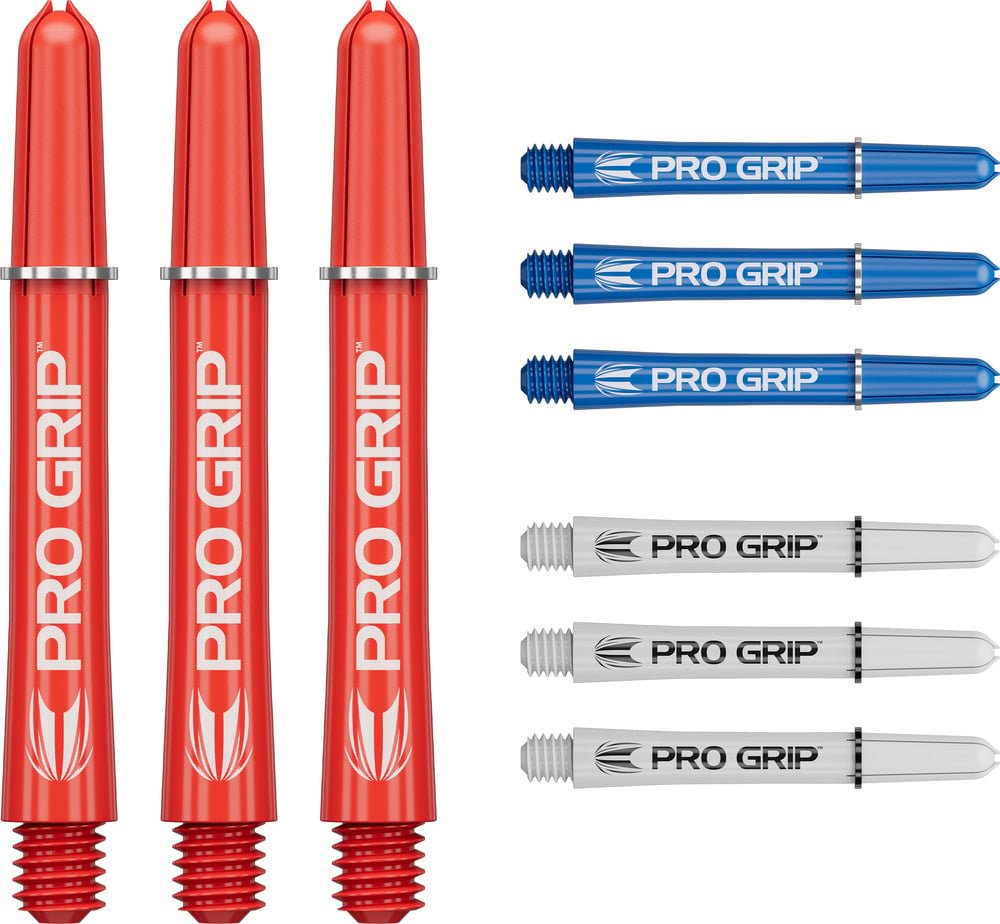 Target Pro Grip 3 Set Red Blue White Darts Shafts
