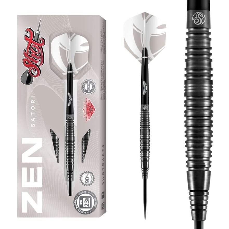SOTAセット Shot Zen Satori 90% - Steel Tip Darts - Dartshopper.co.uk