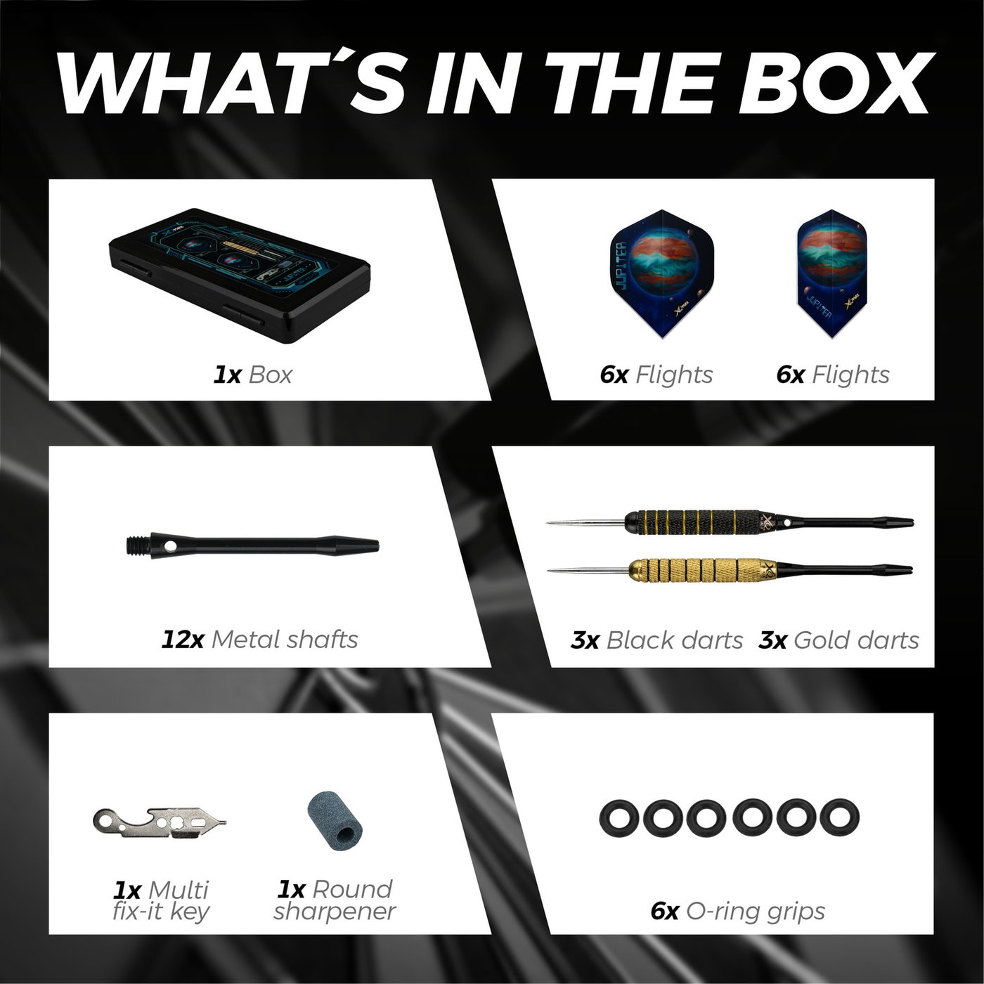 XQ Max Jupiter Steel Tip - Dart Set Darts