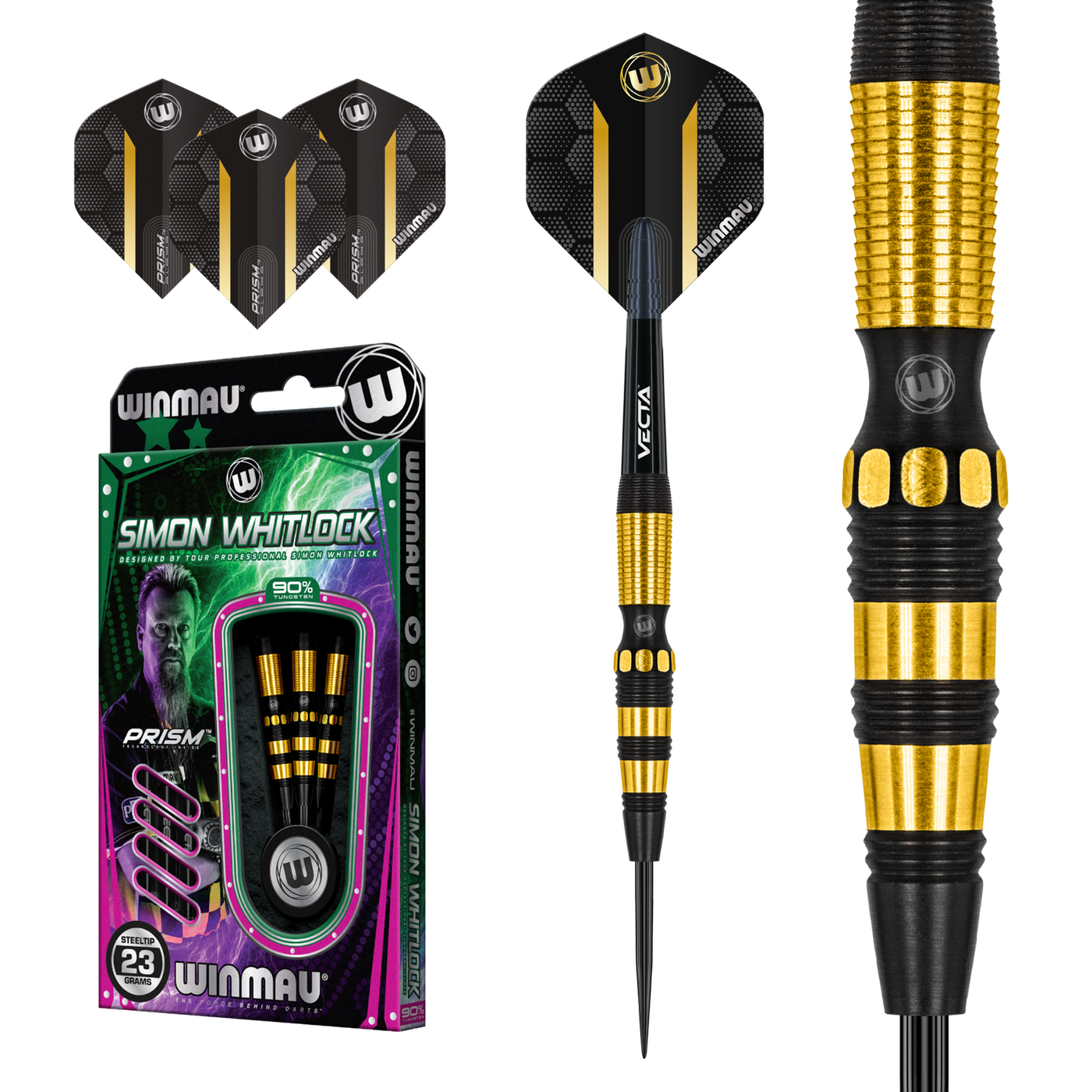 [Tweedekans]Winmau Simon Whitlock Dynamic Edge SE 90%-21 gram
