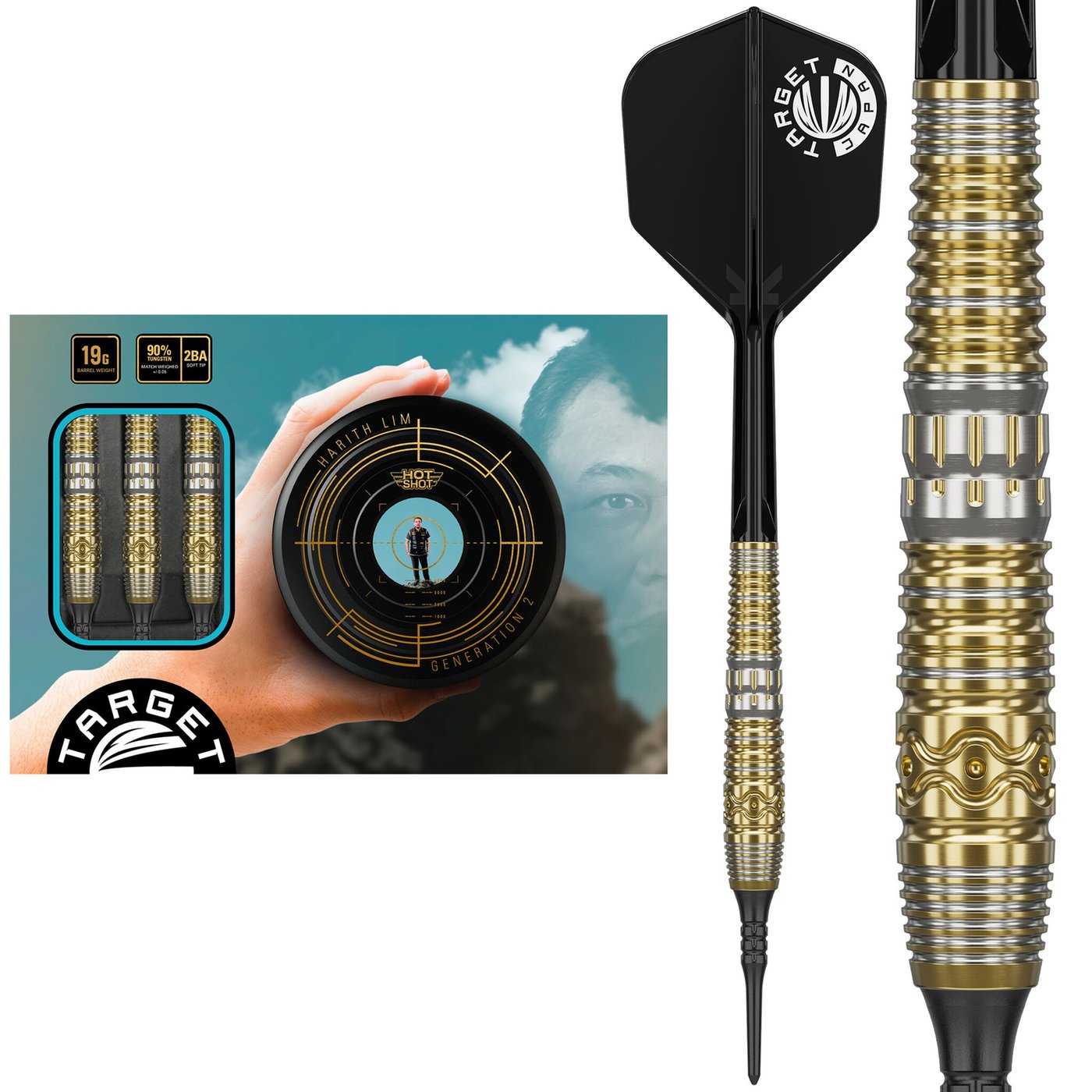 [Tweedekans]Target Japan Prime Series Hot Shot Harith Lim G2 90% Soft Tip-19 gram
