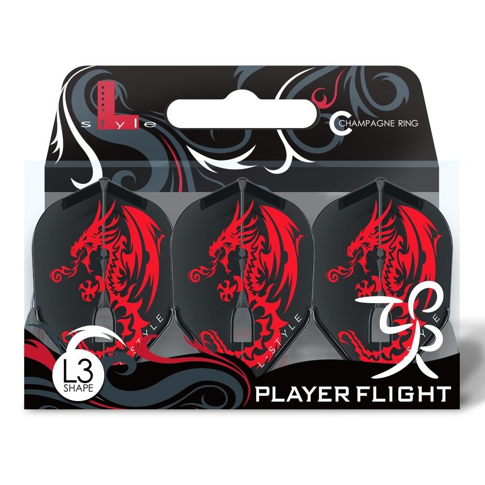 L-Style Champagne Flight L3 Shape Neil Duff V1 Black Darts Flights