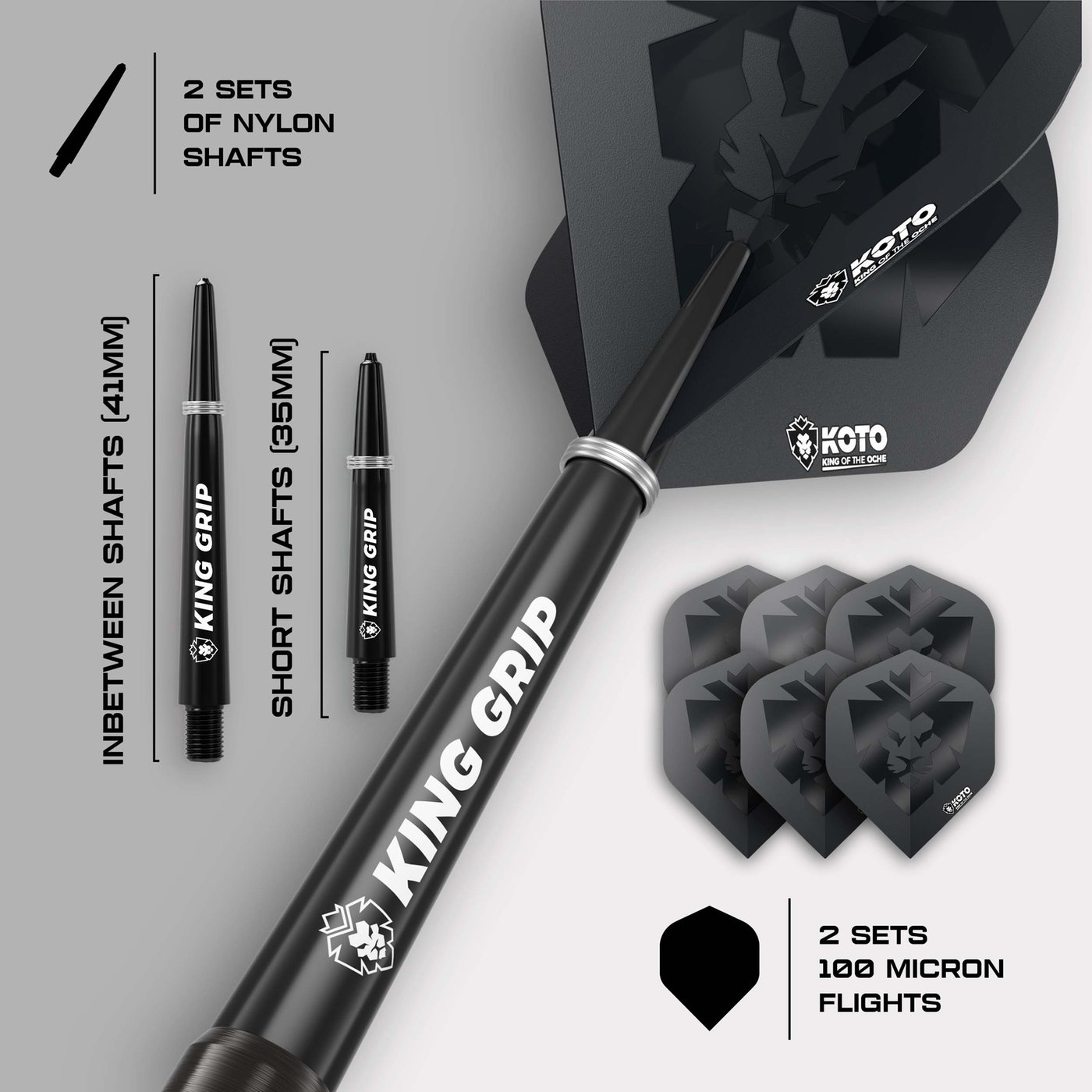KOTO Sting Black Straight 90% - Steel Tip Darts - Dartshopper.com
