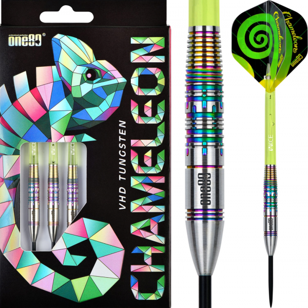Dardos ONE80 Chameleon Peridot 90% Punta de Acero
