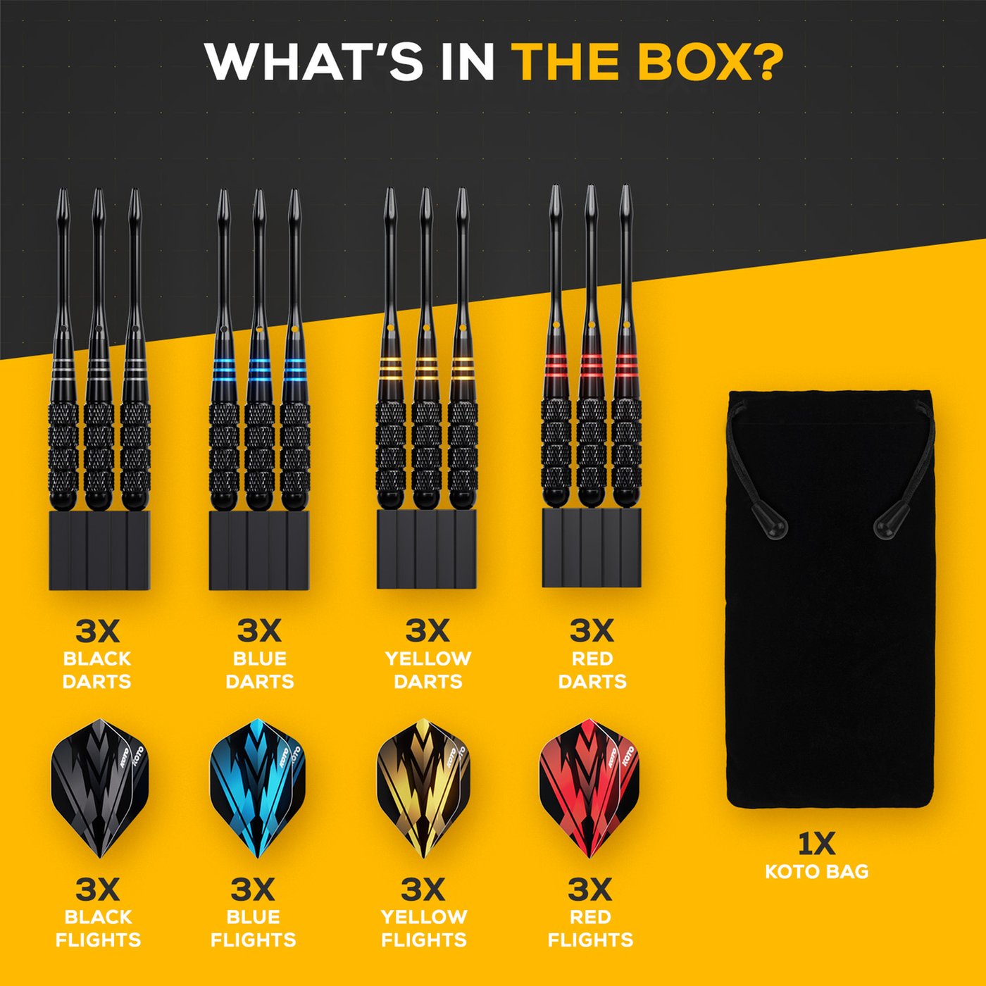 Lotki KOTO Brass Multiset - 12 Darts - 23Gram