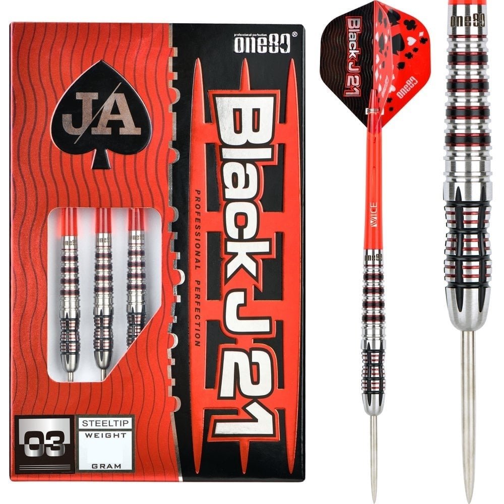ONE80 Black J21 03 90% - Dartpijlen