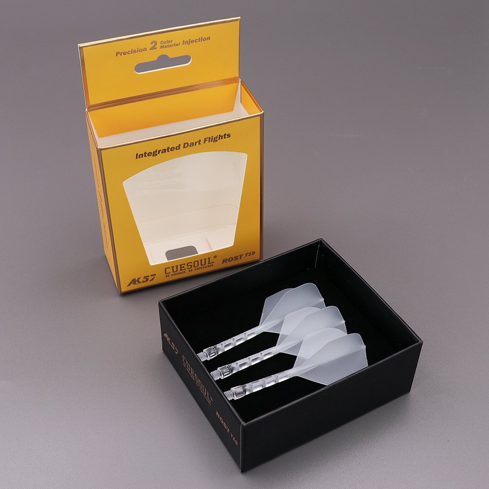 Cuesoul - ROST T19 Integrated Dart Flights - Standard Shape - Clear - Dart Flights