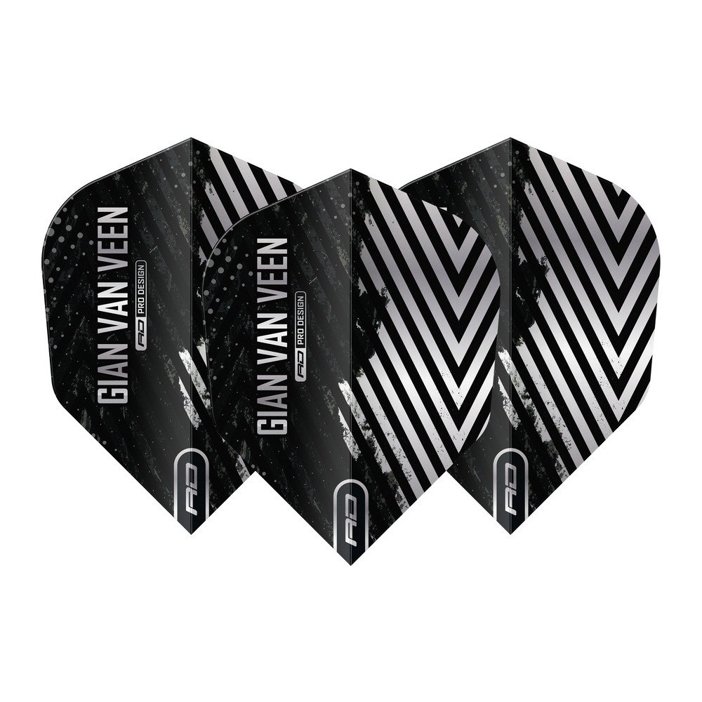 Red Dragon Gian van Veen Black Silver NO6 - Dart Flights
