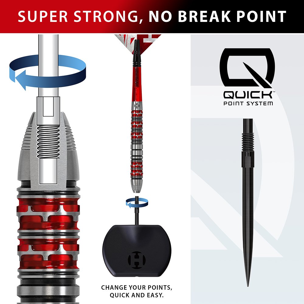 Harrows Damon Heta V3 Quick Point 90% - Steel Tip Darts