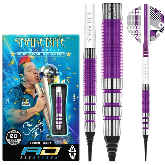 Red Dragon Peter Wright Snakebite PL15 Medusa 90% Soft Tip Darts