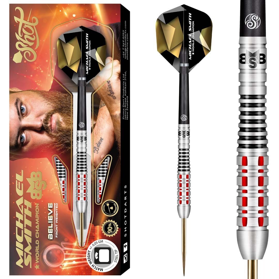 Dardos Shot Michael Smith Believe 90% Punta de Acero