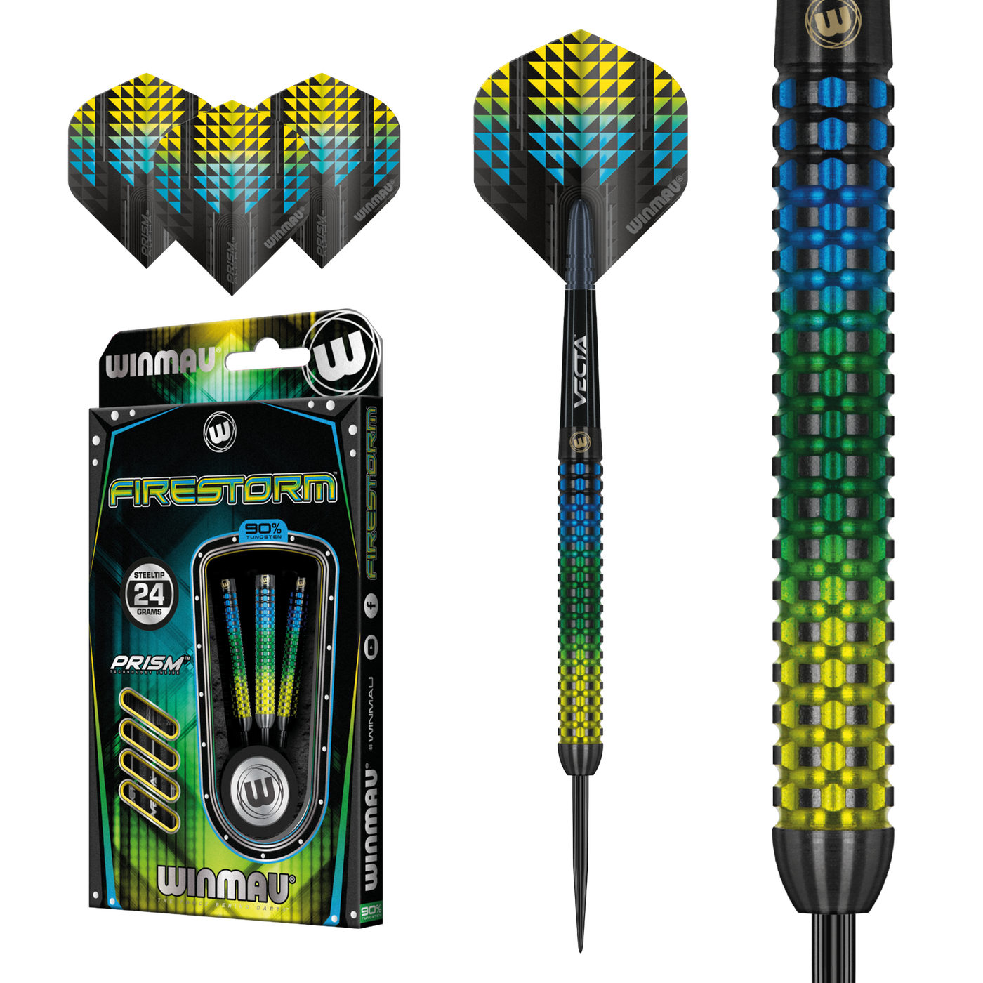 Dardos Winmau Firestorm 90% Punta de Acero
