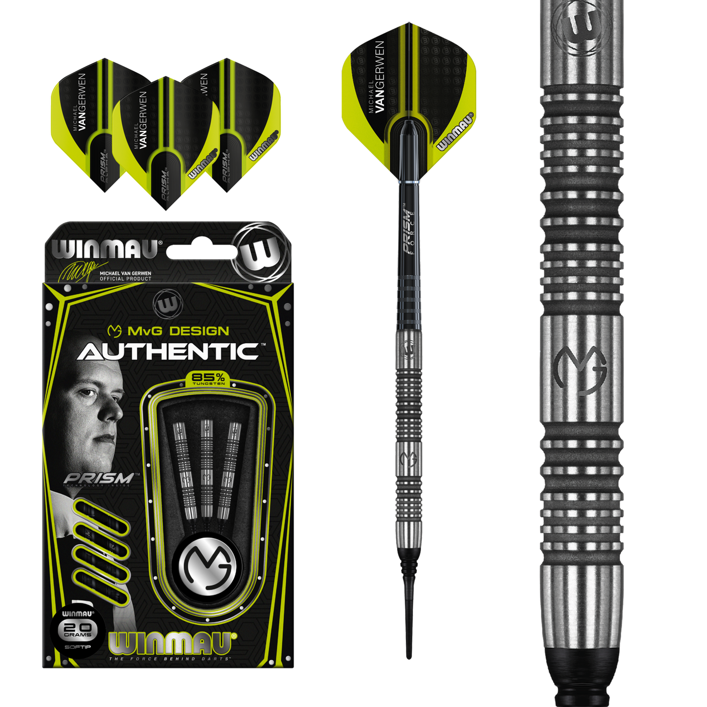 Dardos Winmau Michael van Gerwen Authentic 85% Punta de Plástico