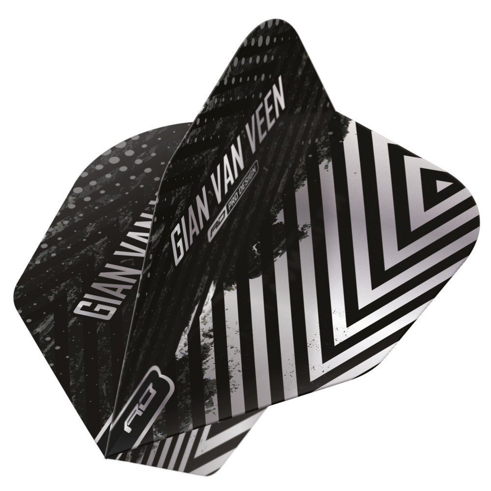 Red Dragon Gian van Veen Black Silver NO6 Darts Flights