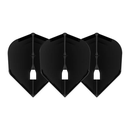 L-Style Champagne L3 Shape Solid Black Darts Flights
